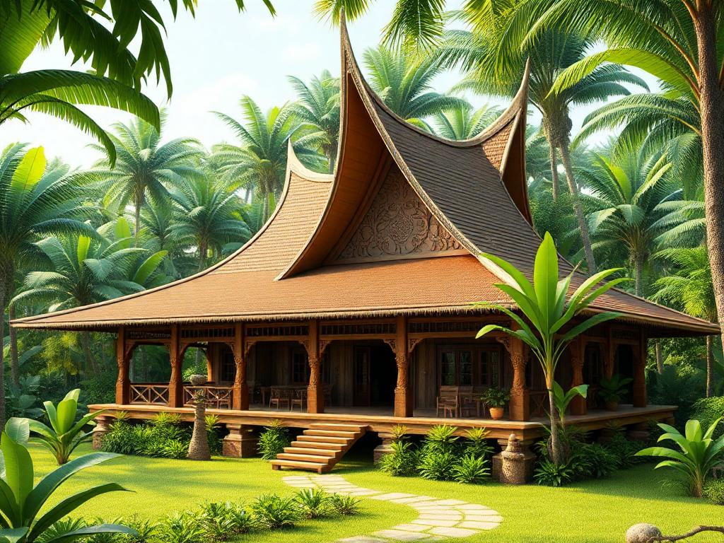Rumah Lamin Kutai Karya Seni 3D