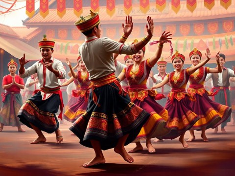 Tari Jepen Kutai Karya Seni 3D